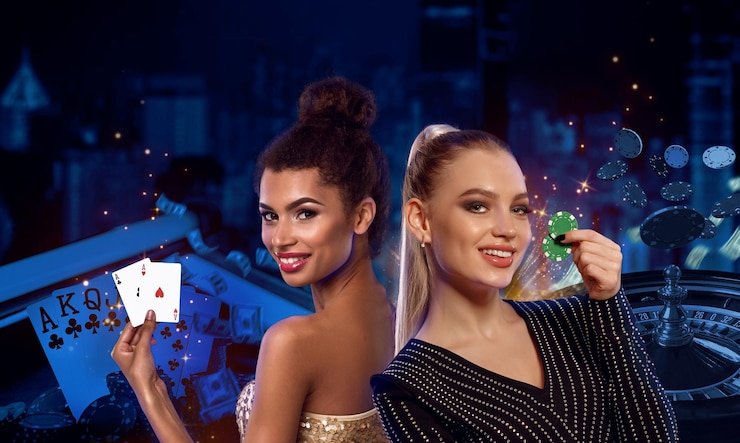 Kartu fitur judolbet bertema neon gelap